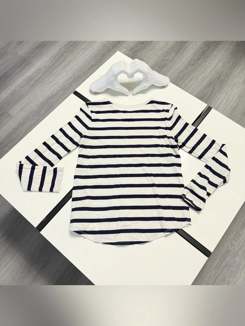 ✨ GAP Kids XXL (14-16) Striped Reversible Sequin Heart Long Sleeve Top❤️